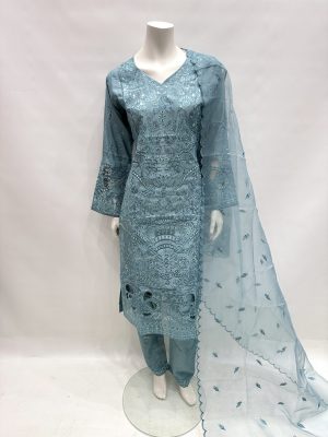 E25-D1 Sequins Embroidered Salwar Kameez Green