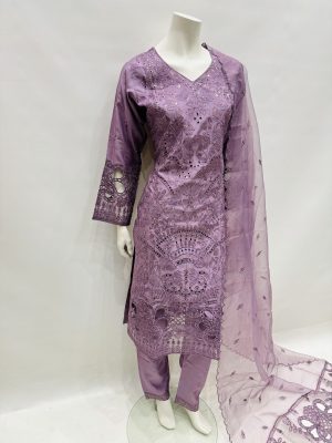 Alternative view of E25-D1 Sequins Embroidered Salwar Kameez Lilac