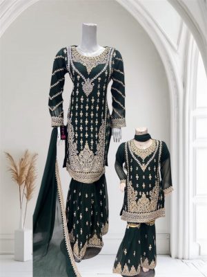 D13 Mummy & Me Gharara BottleGreen