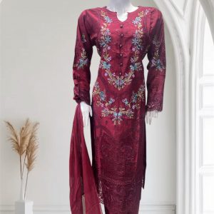 D16 Viscose Plazzo Suits Maroon