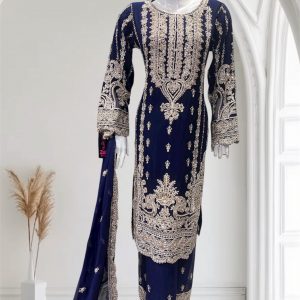 D22 Party Chiffon Plazzo Navy