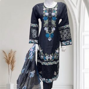 D20 Viscose Salwar Kameez Black