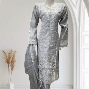 D18 Viscose Salwar Kameez Grey