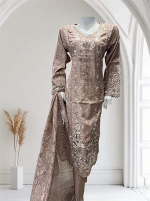 D18 Viscose Salwar Kameez Brown