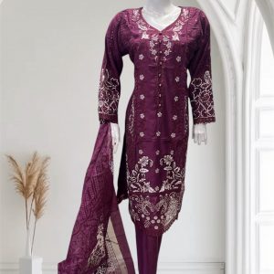 Alternative view of D18 Viscose Salwar Kameez Black