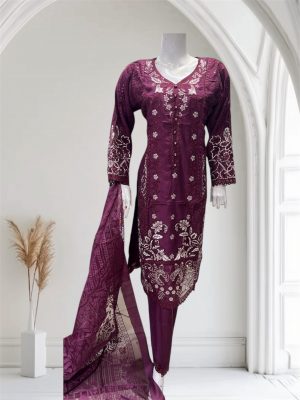 Alternative view of D18 Viscose Salwar Kameez Black