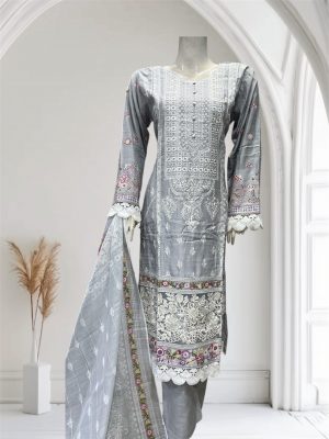 D17 Viscose Salwar Kameez Grey