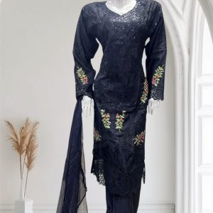 D19 Viscose Plazzo Suits Black