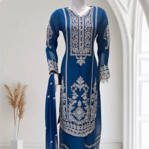 Alternative view of D23 Party Chiffon Plazzo Purple