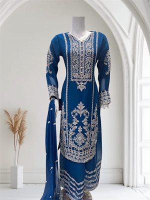 Alternative view of D23 Party Chiffon Plazzo Purple