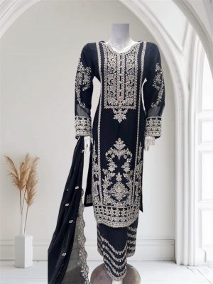 D23 Party Chiffon Plazzo Black